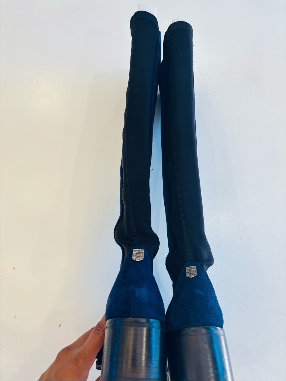Vince Camuto Tall Leather Suede Over-the-Knee Boots in Deep Teal Blue size 7 - Picture 10 of 13